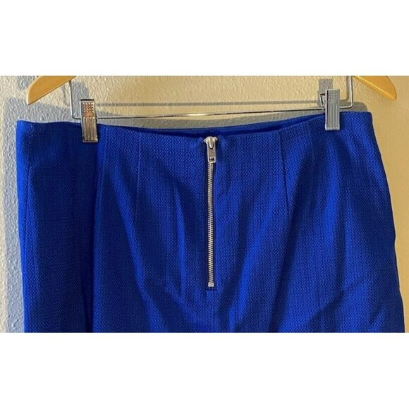 COPY - Talbots Pencil Skirt Royal Blue Lined Size 12 Front Slit Pockets Woven N… - Picture 9 of 10